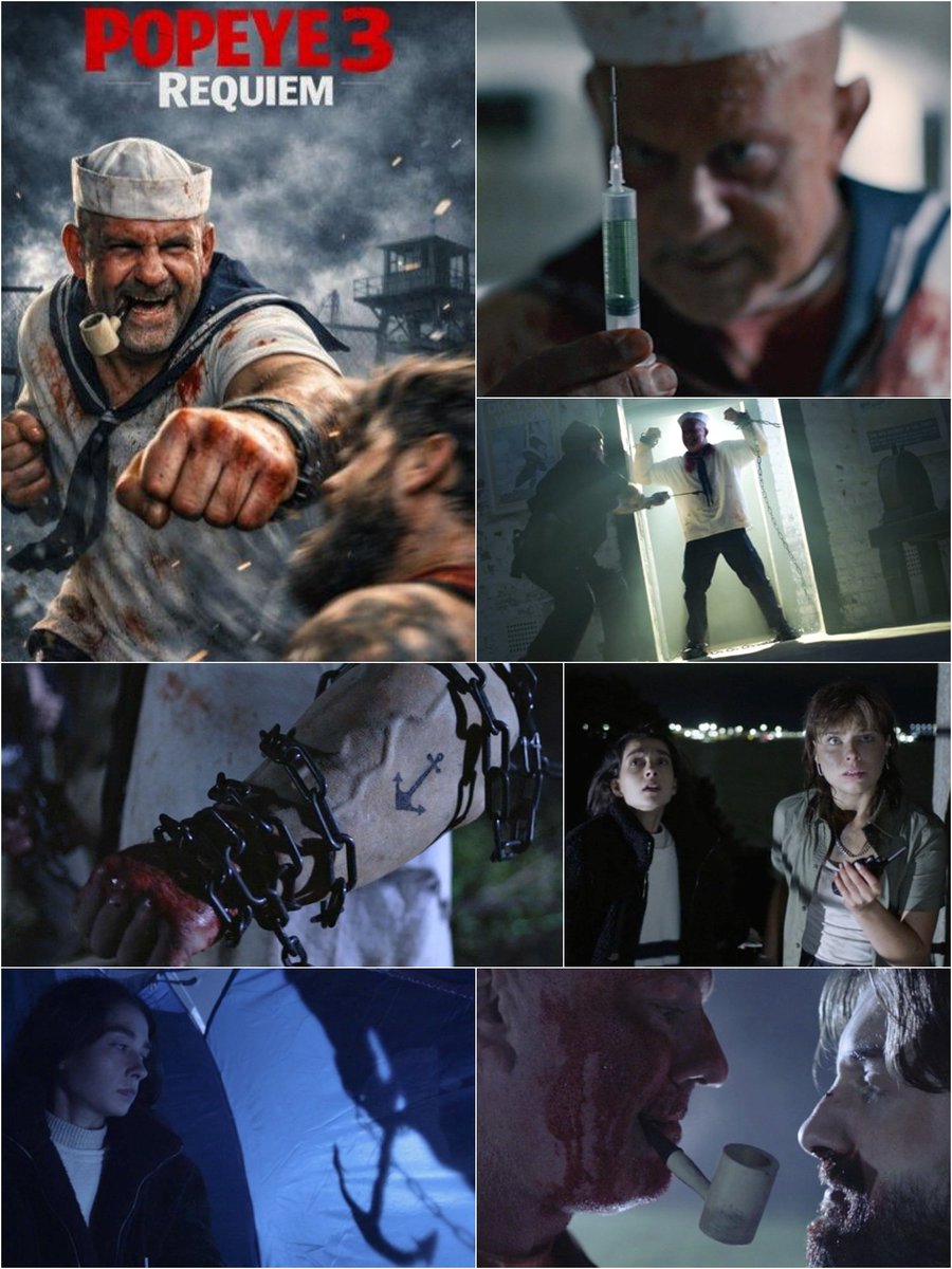 take_shit_death's tweet photo. POPEYE 3: REQUIEM (2026)

｢ポパイ・ザ・スレイヤーマン｣日本公開間近で盛り上がる(?)著作権切れポパイホラー通算5本目！

シリーズとしては
｢POPEYE'S REVENGE｣の3作目、
前作で軍に捕まったポパイが実験台にされてキレる話💉💪

もうジャケからもわかるやっつけ感！

800円返せっ😂

4に続く(え https://t.co/XCYkwdAok9