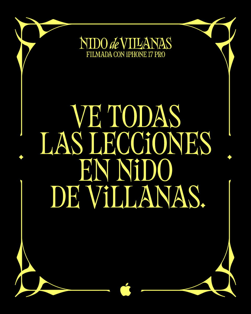 Apple's tweet photo. Aprende de las peores. Nido de Villanas, una micronovela filmada con iPhone 17 Pro.