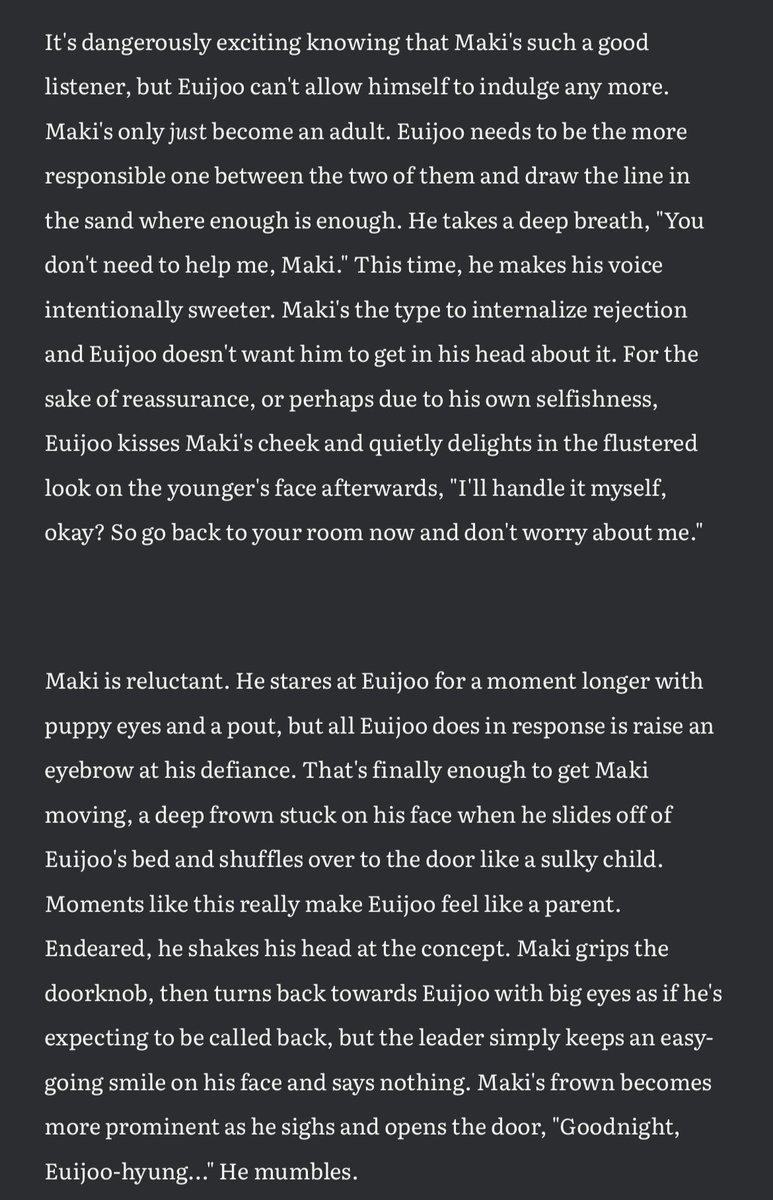solkineticz's tweet photo. makijoo featuring euijoo's maki complex and his propensity for dadsonning their morally ambiguous relationship for #wipwed https://t.co/EpMRBA7Zcw
