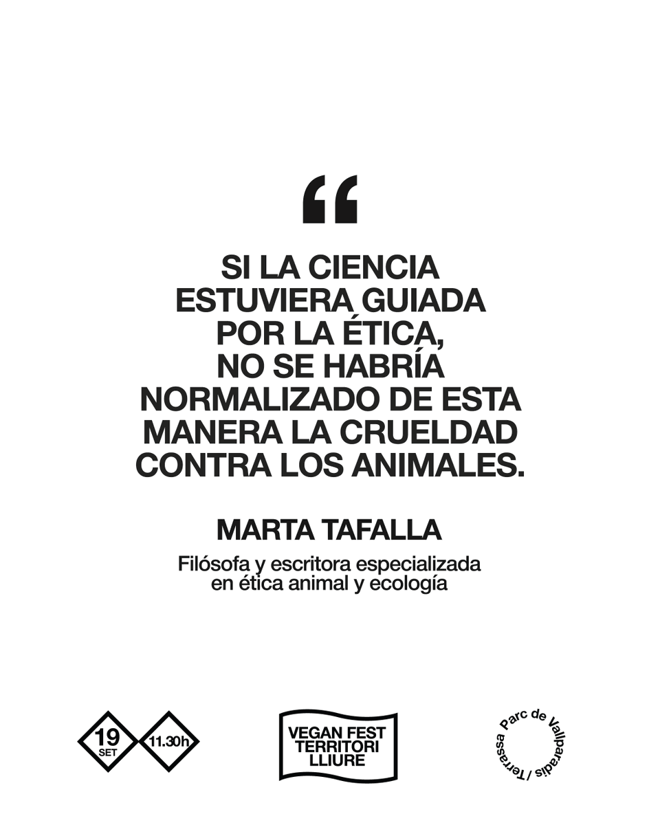 VeganFestCat's tweet photo. Podem parlar de progrés científic quan depèn del patiment de milions d’animals?

Marta Tafalla presenta Paradojas de la experimentación en animales al Vegan Fest.

🗓️ 19 de setembre · 11.30 h
📍 Escenari EMPATIA · Parc de Vallparadís · Terrassa

#veganfest ✊🏻🥕 https://t.co/EjziJk8fw9
