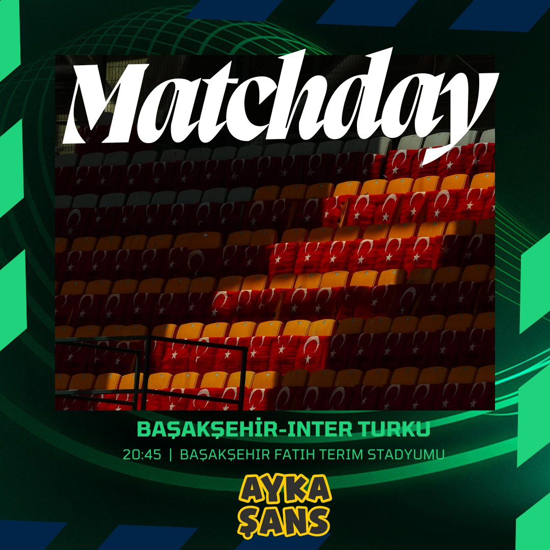 AykaSansiddaa's tweet photo. 🇹🇷 Avrupa sahnesinde sıra Başakşehir'de!

UEFA Konferans Ligi yolculuğuna başlayan temsilcimiz, ilk maçta Inter Turku karşısında avantajı kapmak için sahaya çıkıyor.

Haydi Başakşehir! 🇹🇷 https://t.co/co0eBRtfZt