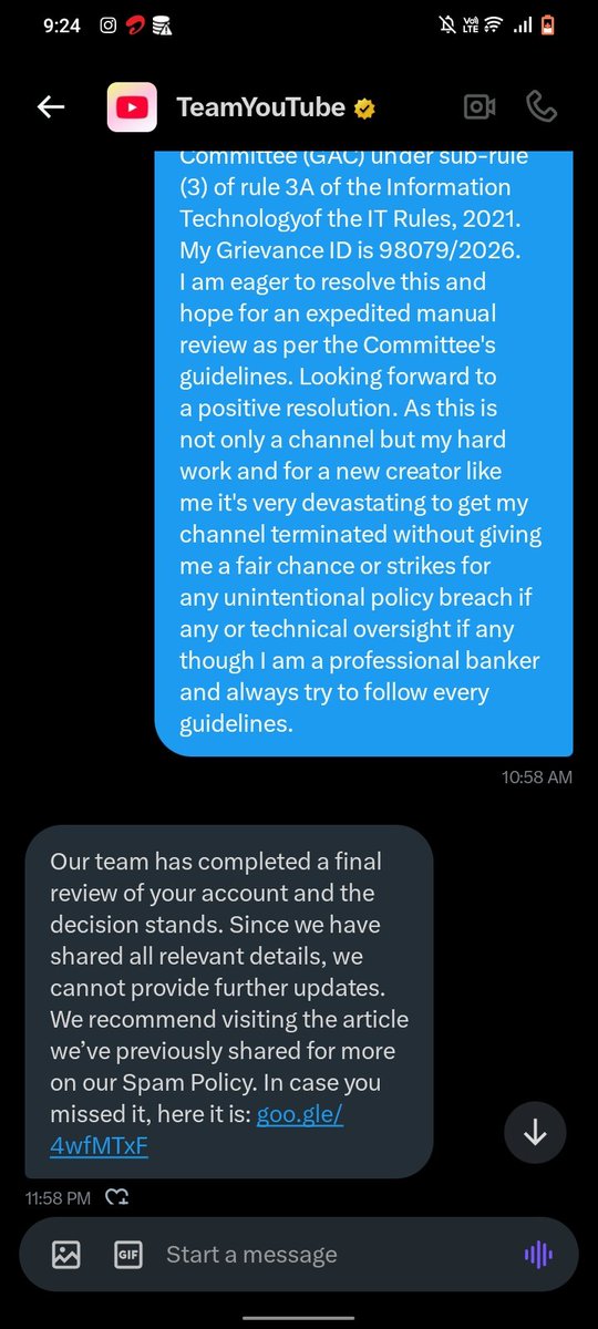 Punit824747's tweet photo. Cmon @TeamYouTube are you guys seriously ignoring me?

Please review my channel carefully instead of sending bot replies!  https://t.co/1GckrGHTZT https://t.co/AzV6VEDo1o