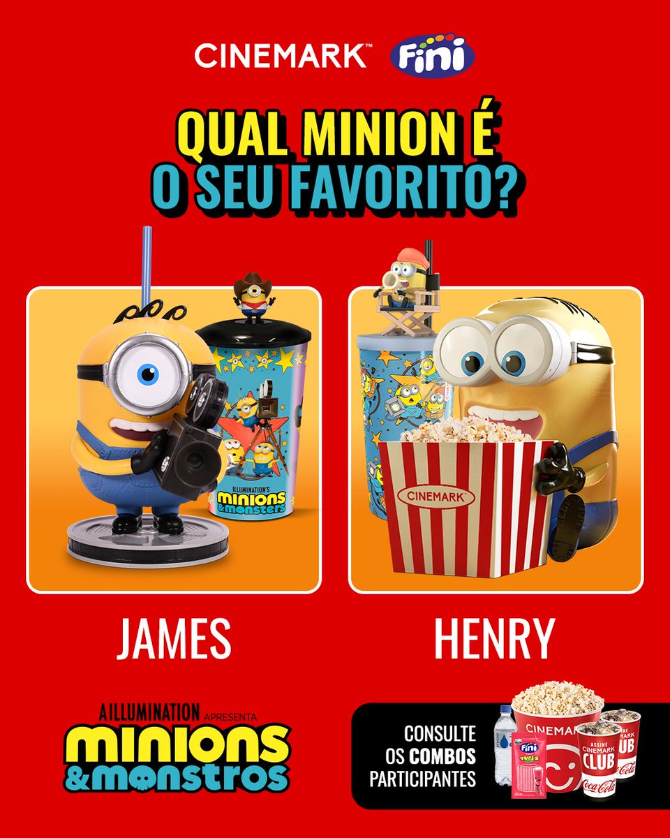 cinemarkoficial's tweet photo. Confessa: você já escolheu qual vai levar pra casa primeiro. 🍌
Os colecionáveis de Minions & Monstros estão no Snack Bar da Cinemark, mas o estoque não é infinito.
Garanta o seu no app ou site da Cinemark.
#Cinemark #MinionsEMonstros https://t.co/DVEaCY1yrF