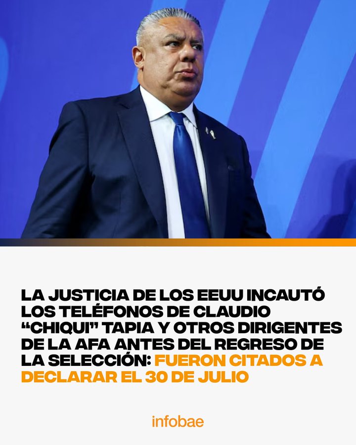 abrilcba_'s tweet photo. La justicia de Estados Unidos incautó los teléfonos de Tapia y otros dirigentes de AFA y fueron citados a declarar. Tiene que terminar preso. https://t.co/olBTOPvlxr