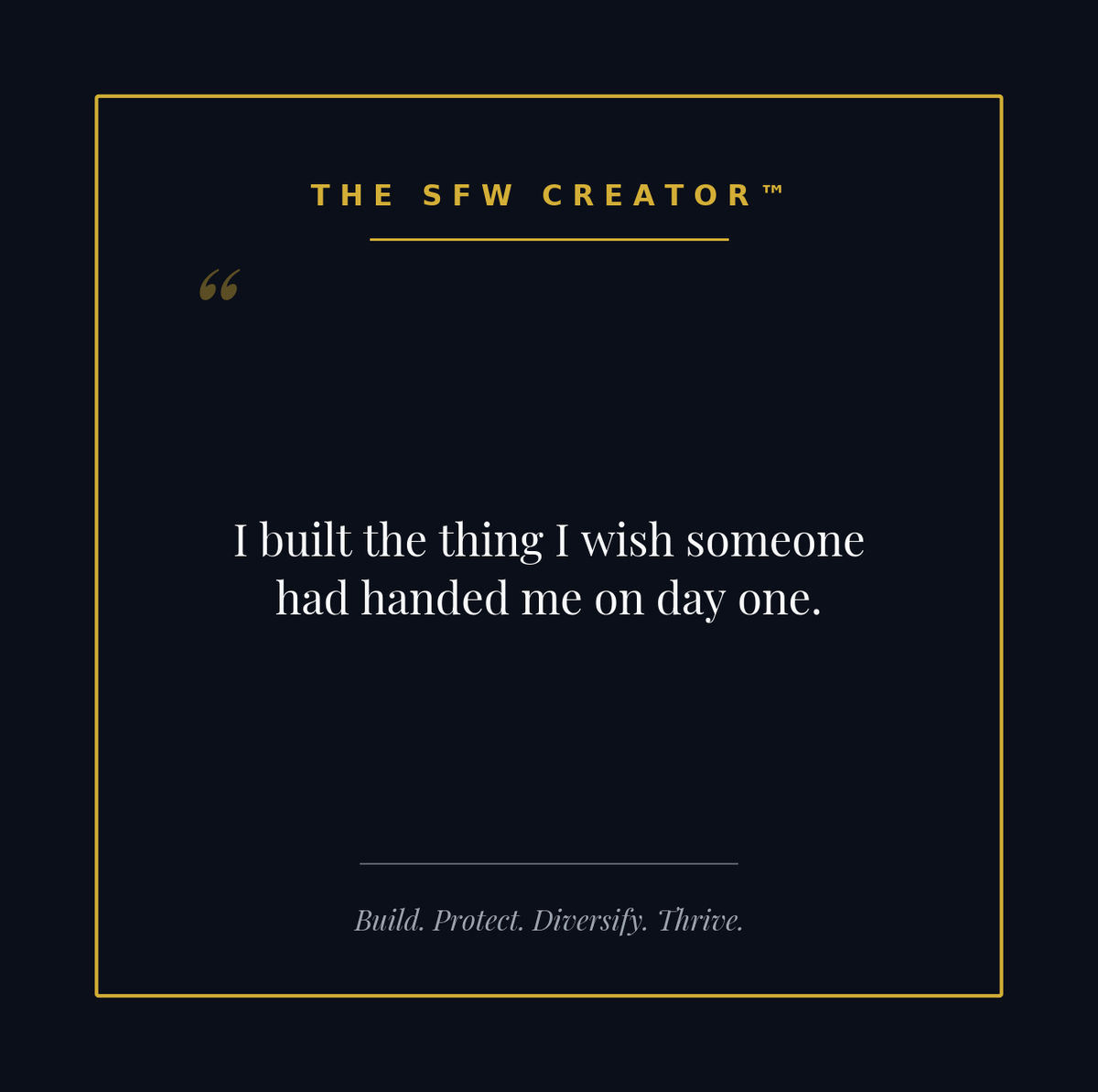 SFWCreatorHub's tweet photo. I spent 30 years in an industry that profits off creators.
So I built the thing I wish someone had handed me on day one.
The SFW Creator™ — everything I learned about building income that's actually yours.
Start here 👇 https://t.co/wo1OGoB0NV