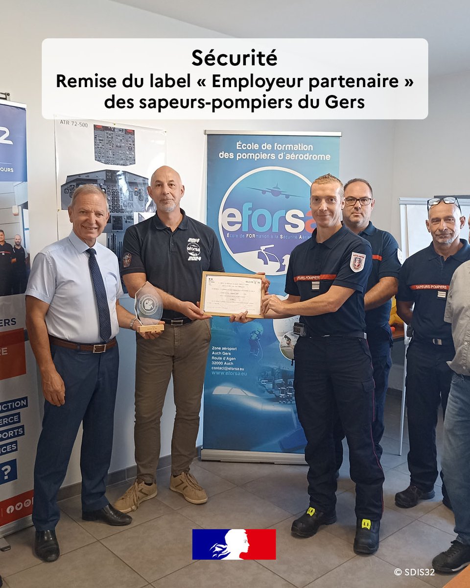 Image de Préfet du Gers - #volontariat |🚒
Félicitations à EFORSA, distinguée par le label Employeur partenaire des sapeurs-po