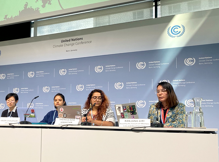 apwld's tweet photo. At #SB64, APWLD joined global movements in three press conferences calling for climate justice rooted in women’s human rights—not corporate profit.
🚫 Reject Blue Economy &amp; Marine Geoengineering
⚠️ Demand Just and Equitable Transition
🌐 Demand Climate Justice &amp; Systemic Change https://t.co/FA4pgiIEGF