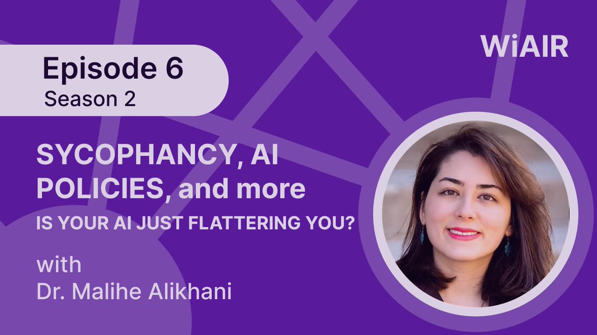WiAIR_podcast's tweet photo. 🎙️ New #WiAIR episode out now! 

We speak with Dr. Malihe Alikhani @malihealikhani about the hidden failures in how we build and deploy AI. https://t.co/atRz2ikGh1