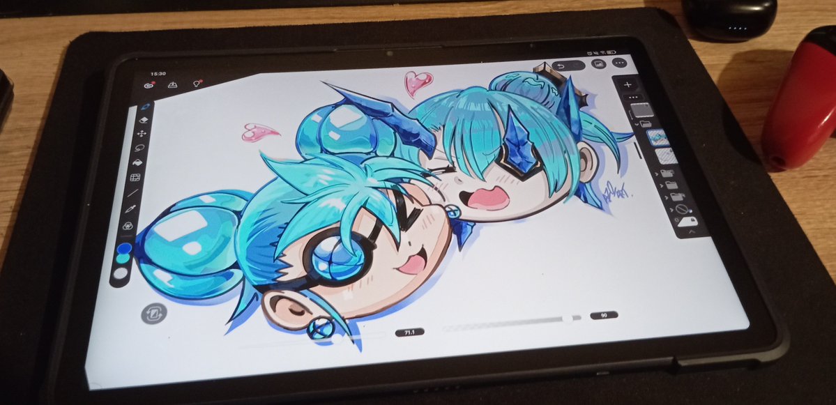 AZ0_ART's tweet photo. Vamooosss!!!  queda una comision más 🌚 dejo una fotito de la version a color del dibujito de praxis y theory . Quedan 8 días #xenoblade2 https://t.co/oYbz8mNAsC