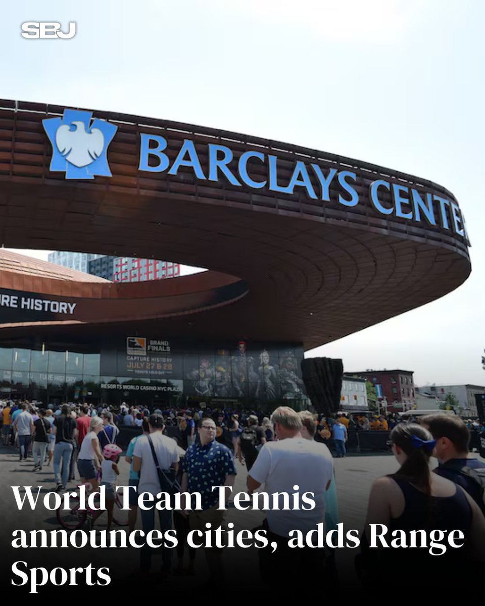SBJ's tweet photo. After a five-year hiatus, @WorldTeamTennis is continuing preparations for its 2026 return with three city-based teams representing New York, Miami and Toronto 🎾 

The league's six-event schedule will include Barclays Center, Amerant Bank Arena and Coca-Cola Coliseum.

MORE: https://t.co/uRclTOB4Fd