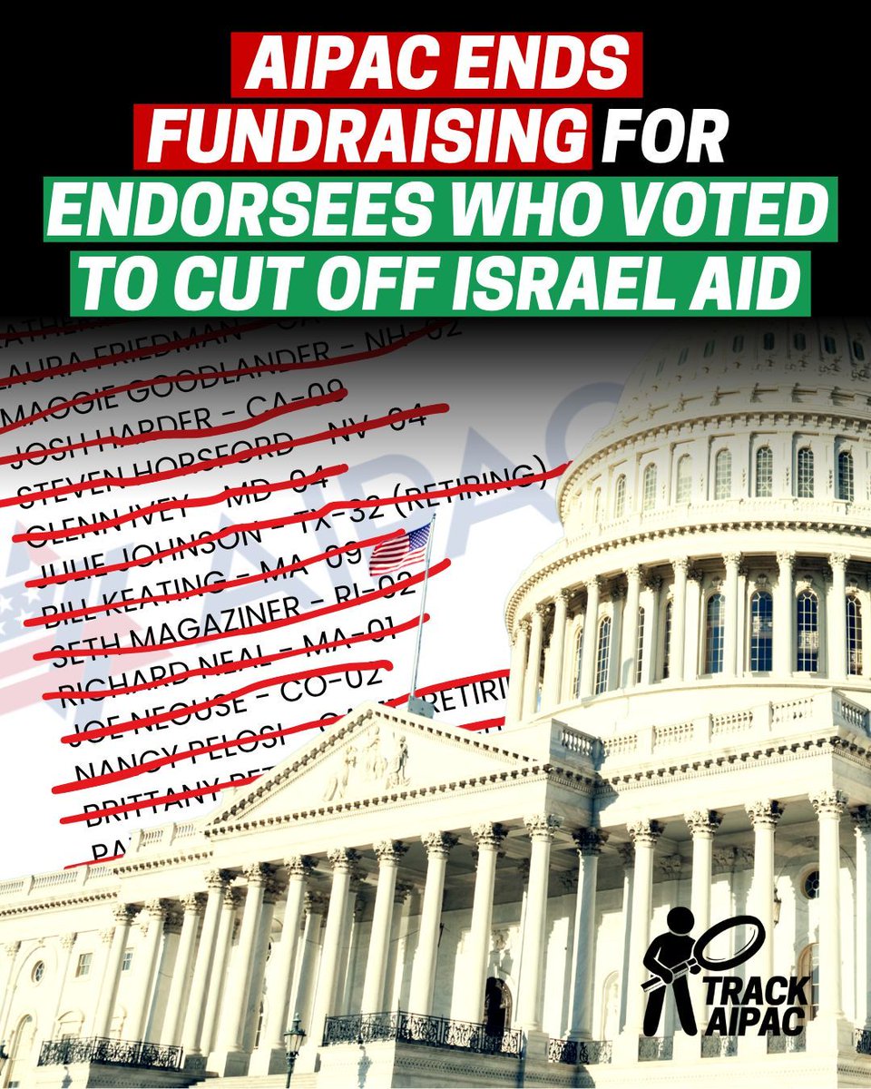 TrackAIPAC's tweet photo. AIPAC just cut off 18 of its own endorsed candidates for voting to end U.S. military aid to Israel over the violence in Gaza. 15 are running for reelection. AIPAC's list is now 71% Republican, 29% Democrat. It was never about a party. It was always about buying votes. https://t.co/YK9Ryjc5Jp