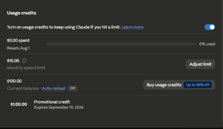 abhinavops's tweet photo. Claude's givin out free $100 in Usage Credits

go grab that shit rn https://t.co/GvYnVIofyr