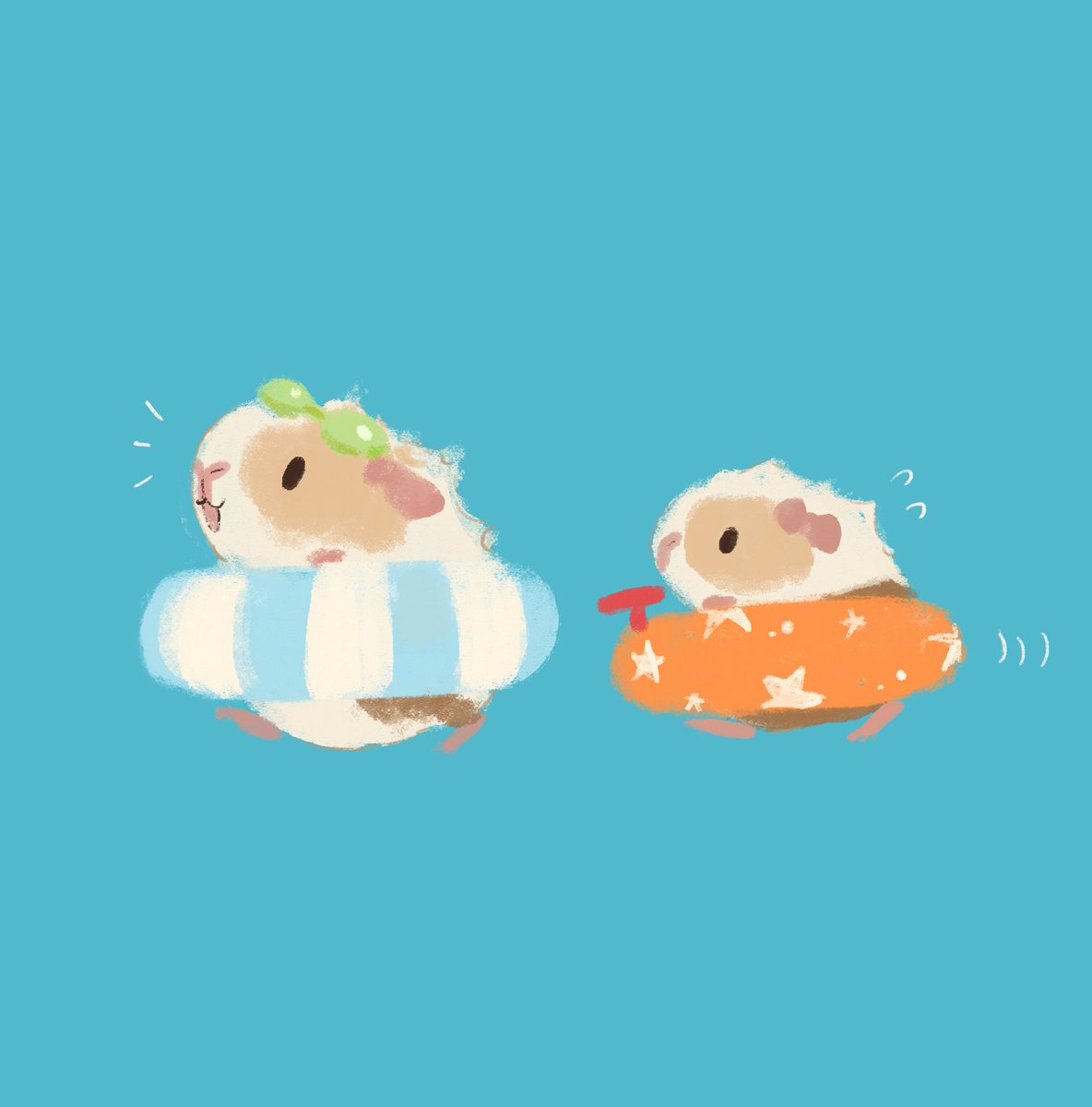 NORISTARCREAM's tweet photo. モルモットの夏🏝️🍉🐹 https://t.co/e61Iccm9hz