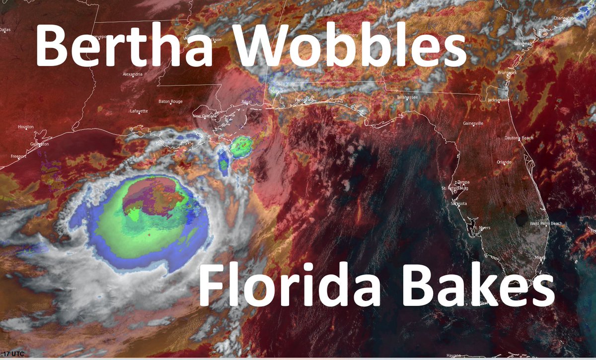 FLWxAuthority's tweet photo. Bertha wobbles west, leaving Central Florida to bake in near record breaking temps. Don't worry, it's a "dry" heat (link in bio).
#floridaweatherauthority #FLwx #CFLwx #floridaweather #centralfloridaweather #orlando #orlandoweather https://t.co/4A9byktTt8