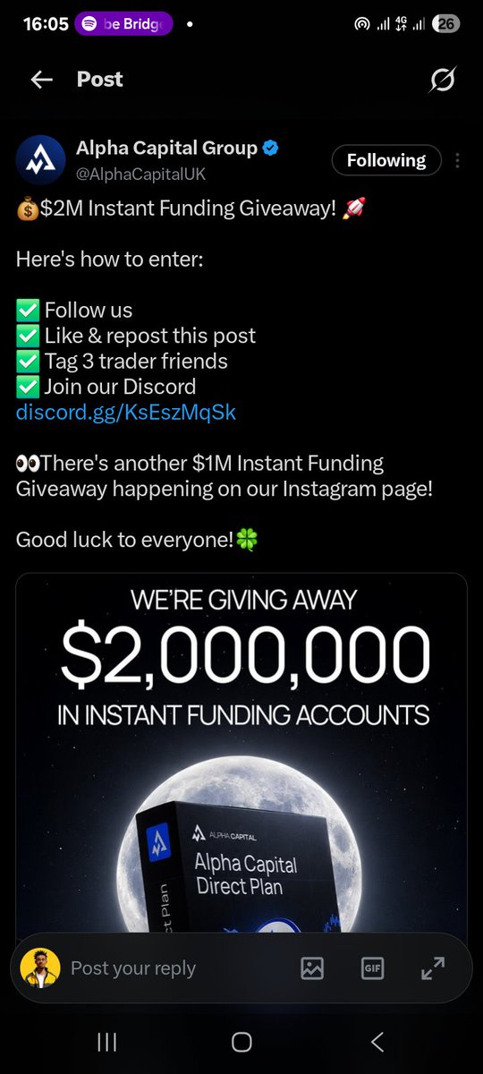 stevvic3's tweet photo. @AlphaCapitalUK Done @Starr_gael @goldukaegb @UbaniOnchain https://t.co/fVVtr7WKsm