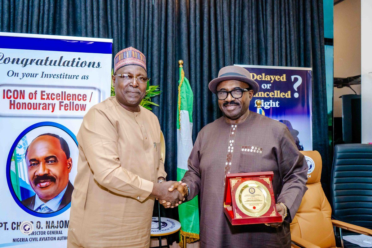 NigeriaCAA's tweet photo. CAPT.  NAJOMO RECEIVES SLAMEN EXECUTIVE COMMITTEE ON A COURTESY VISIT

Director-General Civil Aviation (DGCA), Capt. Chris Najomo, on Wednesday, 22nd July, 2026, received Executive Committee (Exco) of the Society of Licensed Aircraft Maintenance Engineers of Nigeria (SLAMEN), led by its President, Engr. Mubarak Haladu, on a courtesy visit to the Authority’s Corporate Headquarters in Abuja.

The visit provides an opportunity to strengthen collaboration between the NCAA and the SLAMEN on areas of mutual benefits, including a number of strategic issues that require urgent attention for sustainable growth of the aviation maintenance sub-sector, and the aviation industry in Nigeria at large.

Capt. Najomo urged SLAMEN to continue to support capacity development, knowledge sharing, mentorship, and the promotion of a strong safety culture among maintenance professionals.

A major highlight of the visit was presentation of plaque to the DGCA in recognition of his sterling leadership and contribution to the continued growth and development of the industry since assumption of office.

Apart from the  SLAMEN Exco, prominent among those in attendance on the side of the NCAA were Director of Operations, Licensing & Training Standards, Capt. Donald Spiff; General Manager (Air Maintenance Organization Certification & Surveillance), Engr Suleiman Akwuh; Regional Manager, NCAA Abuja Office, Engr. Akinola Bello; and Technical Assistant to the DGCA, Engr. Ini Abasi-Udofia; among others.

SLAMEN is the umbrella professional body representing the interest of Licensed Aircraft Maintenance Engineers in Nigeria.