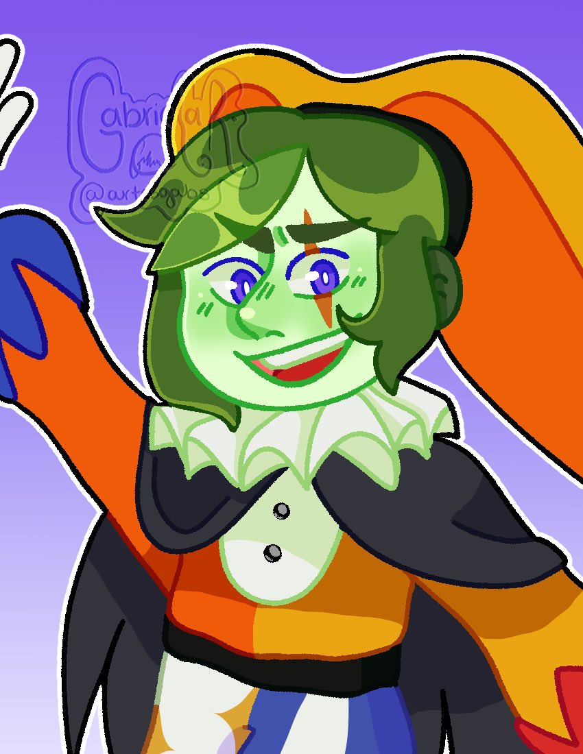 artssgabss's tweet photo. eu SIMPLESMENTE tinha que desenhar o azedo nessa roupa nova de jester 

#mundotorajo https://t.co/DZ2whZ7YsR