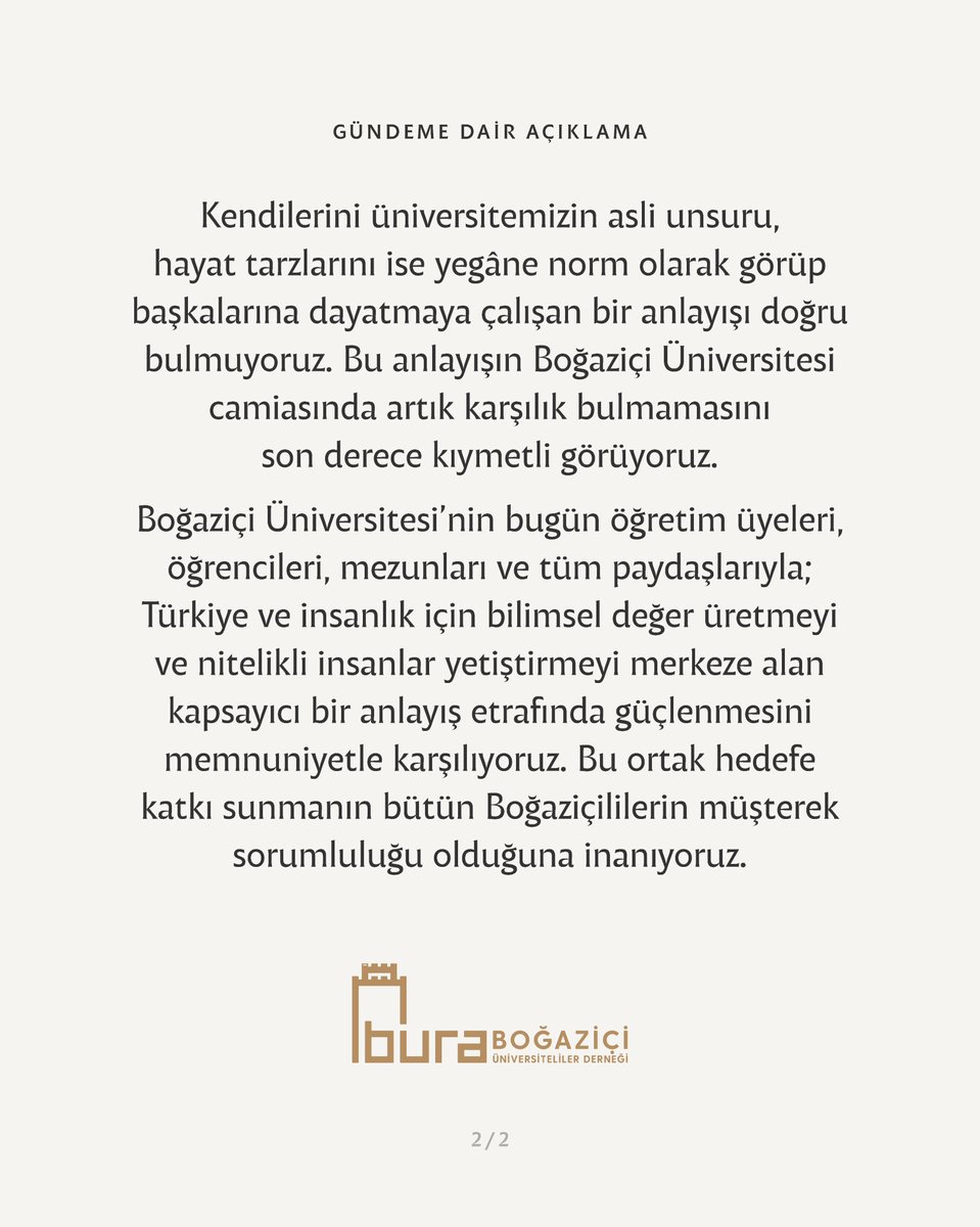 BURADernegi's tweet photo. Üniversitemizden mezun bir kişinin gündeme yansıyan ifadelerine ilişkin açıklamamızı kamuoyunun bilgisine sunarız. https://t.co/gBTIggI9mv