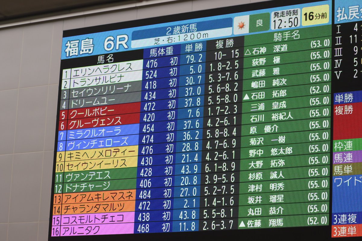 shiro216's tweet photo. 2026.7.19 FUKISHIMA RACE COURSEにて♪

6R メイクデビュー福島(2歳新馬戦 芝1200m)を勝利した、チャランダマルツ
(牝2 父サートゥルナーリア 上原佑紀きゅう舎)(坂井瑠)
勝ちタイム 1:10.5
天候:晴 芝:良
(1番人気/16頭立て) https://t.co/G5Zf2ZSwur