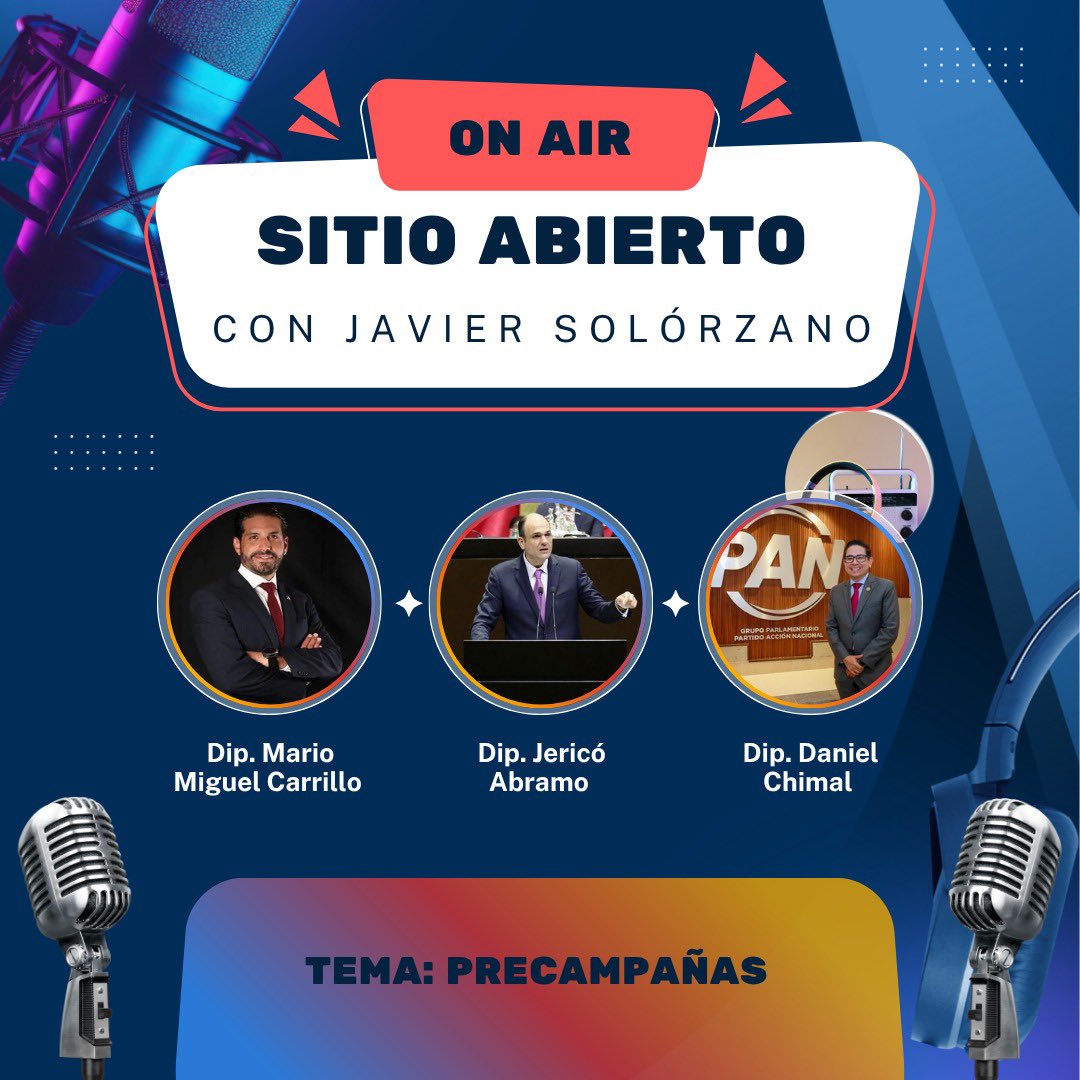 esbarajas's tweet photo. 🗣️#SITIOABIERTO
Con @JavierSolorzano🎙️

📌Tema:  PRECAMPAÑAS 🗳️⚖️✍️📝⁉️

En este momento:
✔️ Dip. @mariomiguelcarr 
✔️ Dip. @jericoabramo 
✔️Dip. @chimal_dan 

Espacio de análisis y diálogo, ¡No te lo pierdas! 😉

➡️ https://t.co/vuB182MpHX

@CanalCongreso📺
@RaulPazMx 🫡 https://t.co/QCiWlzxFrg