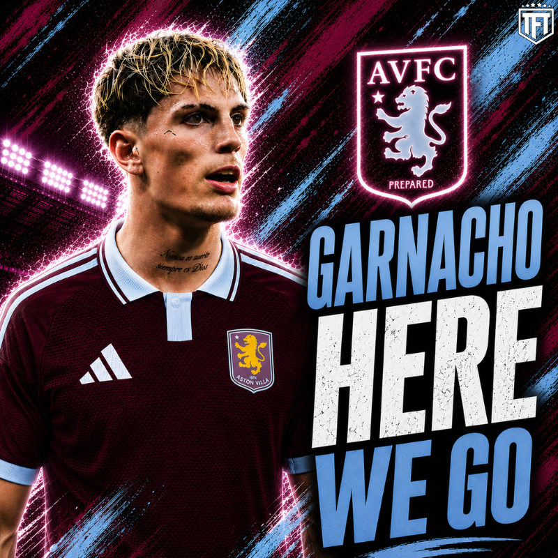 TFTerraceMedia's tweet photo. 🚨HERE WE GO!: Aston Villa agree deal to sign Alejandro Garnacho from Chelsea! 🇦🇷🟣🔵

Club to club agreement done on loan with buy clause to become mandatory under certain conditions. 🤝💰

Unai Emery wanted Garnacho. Medical also booked. 🏥✅

[@FabrizioRomano] https://t.co/A9TQEgRkZd