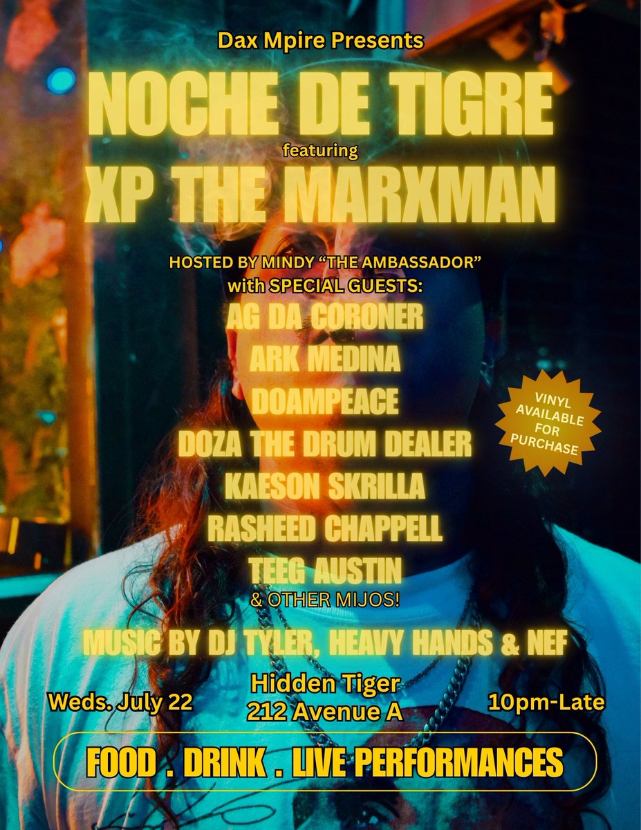 XPtheMARXMAN's tweet photo. Live Tonight at hidden tiger NYC!!! 10pm Pull up!!! https://t.co/ASzbyUg5mR