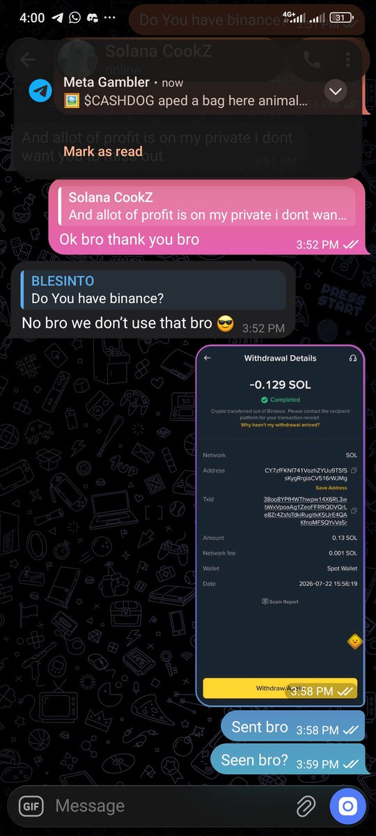 James_smiths2's tweet photo. @solanacookz This guy is a scammer don't fall for it
He scammed @BLESINTO_ 

All these are fake.
He will block me after seeing this https://t.co/1mvy71Gr7j