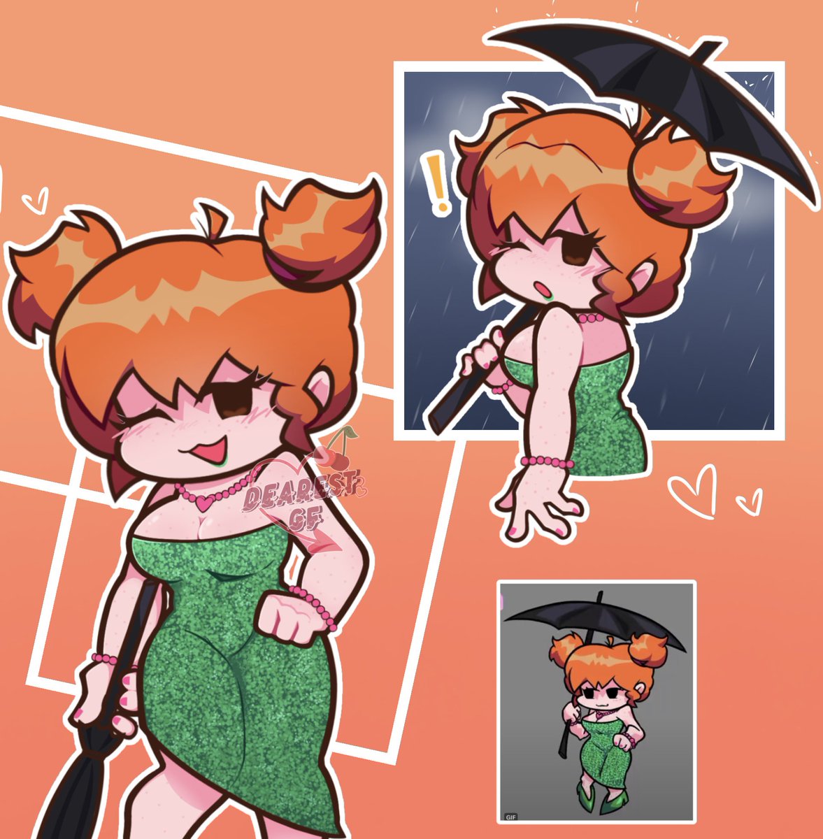 dearestgeef's tweet photo. Allllll done~ I like umbrellas (。•̀ᴗ-)و ̑̑✧
(If you mention the sparkles, I'm going to bite you) 

🧡

#fnf #fnfgf #fnfdsides #dsidesredux #fridaynightfunkin #fnfgirlfriend https://t.co/JiSscczuFN