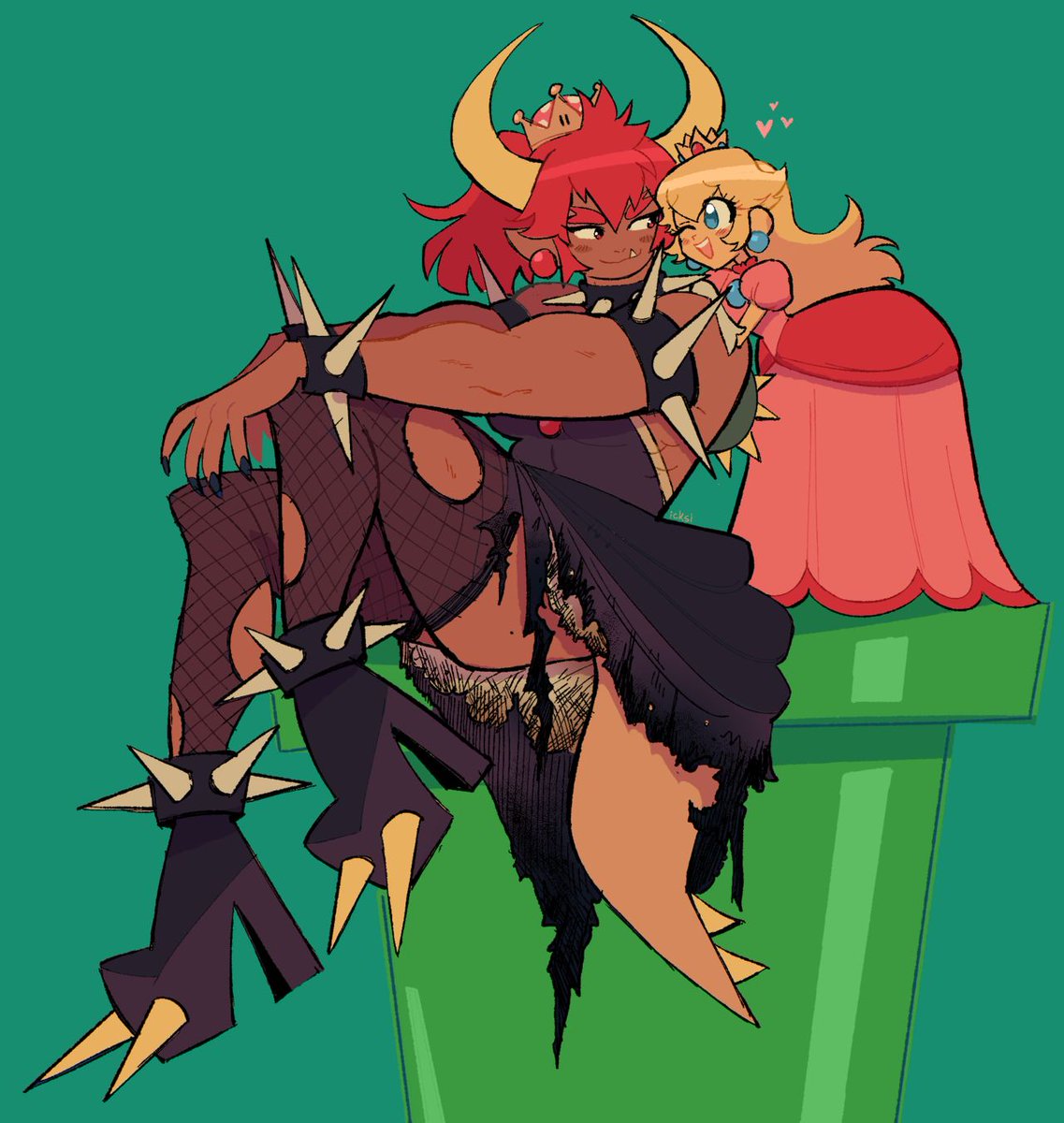brobatty's tweet photo. @Bubblybookey1 I'm ok with Bowsette if they keep Bowser's red hair. (like these fan arts) https://t.co/m94N7VOqoM