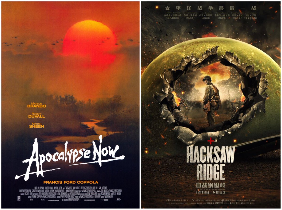 GRCinemaTicket's tweet photo. Apocalypse Now (1979) or Hacksaw Ridge (2016) ?? https://t.co/zWMB9t6ORi