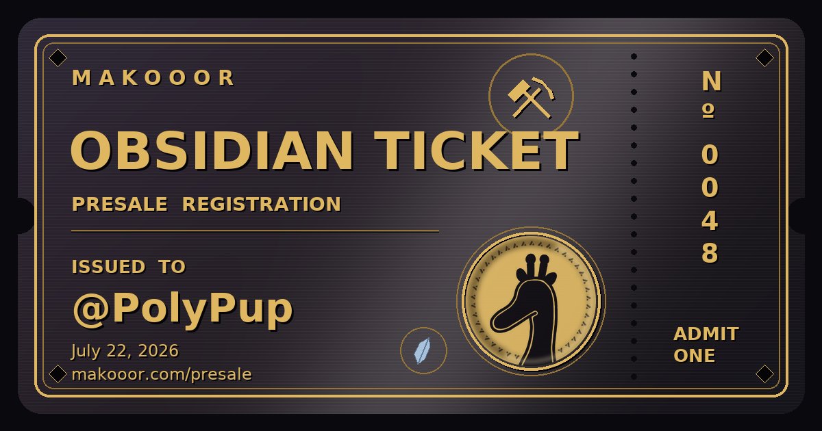 PolyPup's tweet photo. I've registered for the Makooor presale 🌕 https://t.co/PiwVtz98We 

Pretty sick. Looking forward to this. https://t.co/XsCZihTXMy