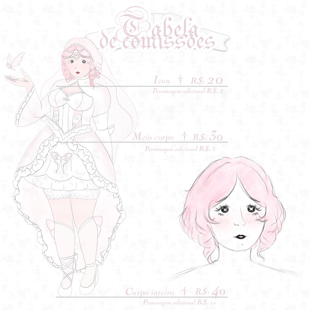 agatherines's tweet photo. 𝓒omissões 𝓐bertas — promoção ♡
Estou com 4 slots abertos no precinho!! Como sou iniciante e estou testando um artstyle diferente resolvi baixar meus preços para fazer testes! Se eu receber pedidos e ir terminando eles abrirei mais slots   ૮ Ꮚ ۪۪  𓏼  ⏑ . ⏑𓏼  ۪۪ Ꮚა https://t.co/bH0slMrBeL