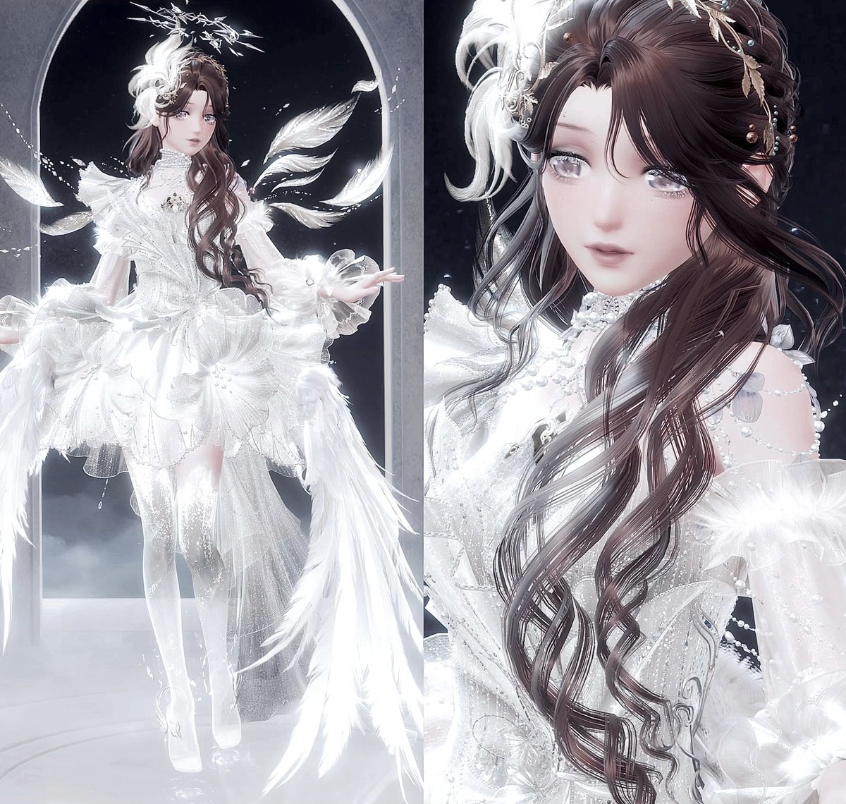florawishes's tweet photo. all white + brown hair will always be my favorite combo https://t.co/wbIFQqaI6E