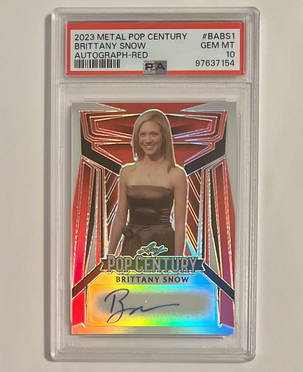 camartsbiz's tweet photo. Our first three celebrity Leaf Pop Century autograph / signature cards graded by PSA. All perfect 10s! GEM MT (Mint).
Amanda Seyfried #SAS1 - Pop 1
Brittany Snow #BABS1 - Pop 1
Denise Richards #BADR1 - Pop 2
Visit our celebrities collection: 😎
https://t.co/HHxjr4yJuF https://t.co/Mb1Rc0KGXS