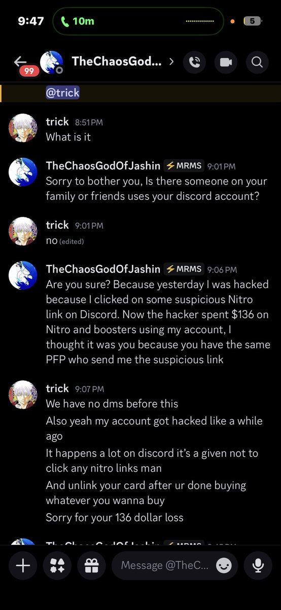 trxkck's tweet photo. @discord_support am i getting scammed? https://t.co/ieww1vOvJ6