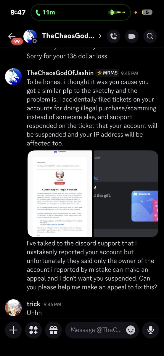 trxkck's tweet photo. @discord_support am i getting scammed? https://t.co/ieww1vOvJ6
