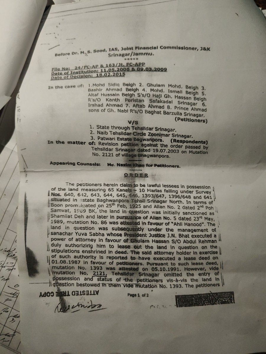SSofi73425's tweet photo. @IamRaveed Here is Court order @SMC_Srinagar  @SrinagarPolice https://t.co/ANgYhY8iwQ