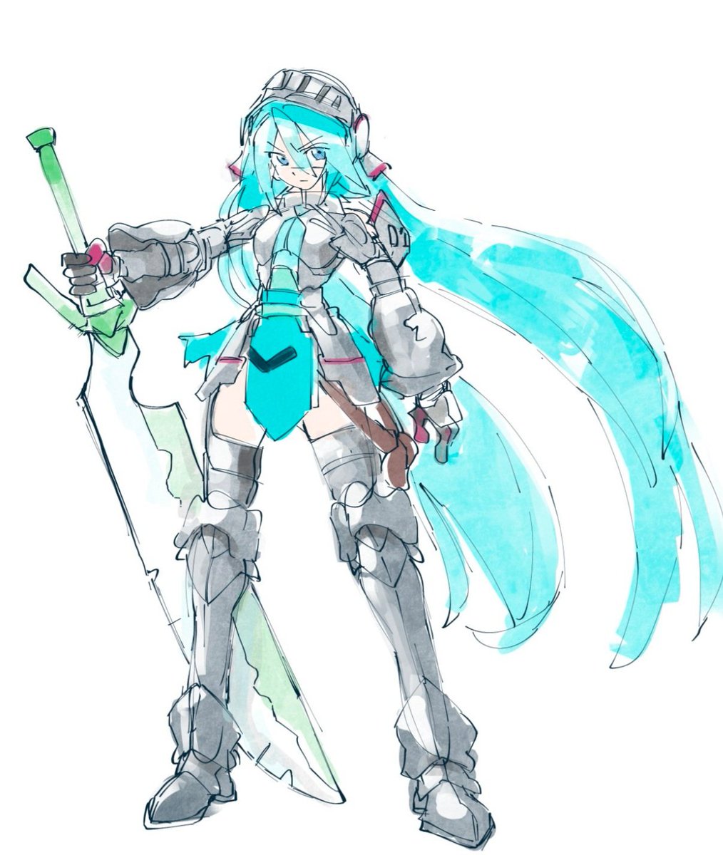 Rikodamu1's tweet photo. Armored Vocaloids https://t.co/Gk7hvAj3Uh