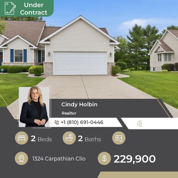 CindyHolbin's tweet photo. Clio condo is under contract in just 10 days!!  If you are considering selling #LetsTalk 810.691.0446 https://t.co/URuRImvajl