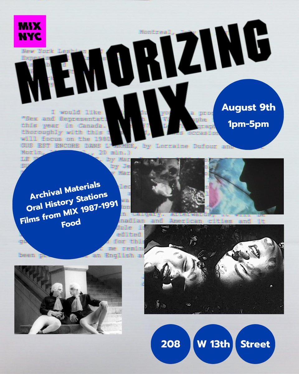 mixnyc's tweet photo. Join MIX NYC @LGBTCenterNYC for an Oral History event bringing together LGBTQ+ artists, filmmakers, and community members for an evening of storytelling, preservation, and connection.

📅 August 9, 1–5pm
📍 The Center, 208 W 13th Street
RSVP: https://t.co/IC8Id2ZSmU https://t.co/StCsMdtkn8