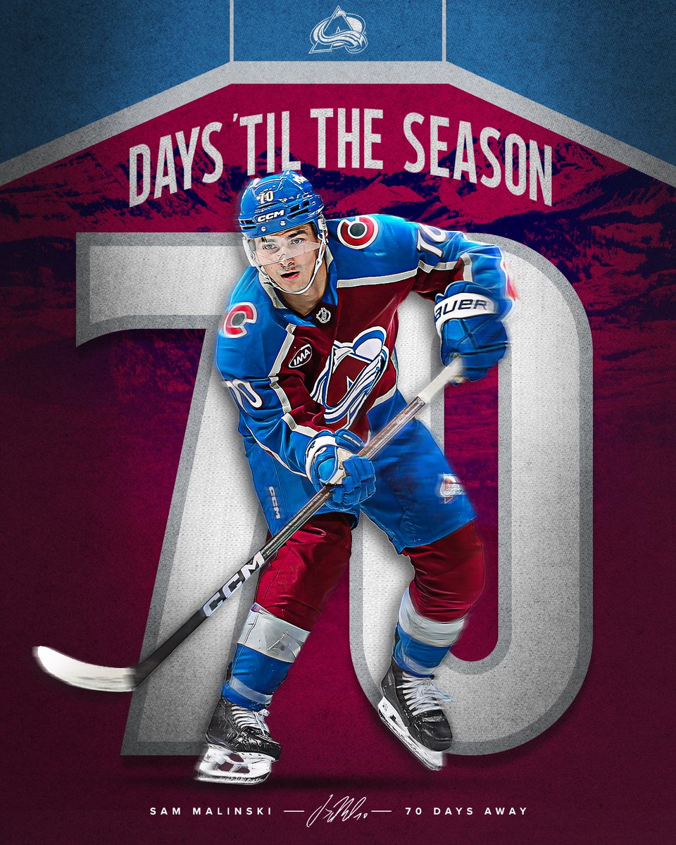 Avalanche's tweet photo. Only Sam Malinski days until the season starts‼️ https://t.co/Y7ZGetWmcL