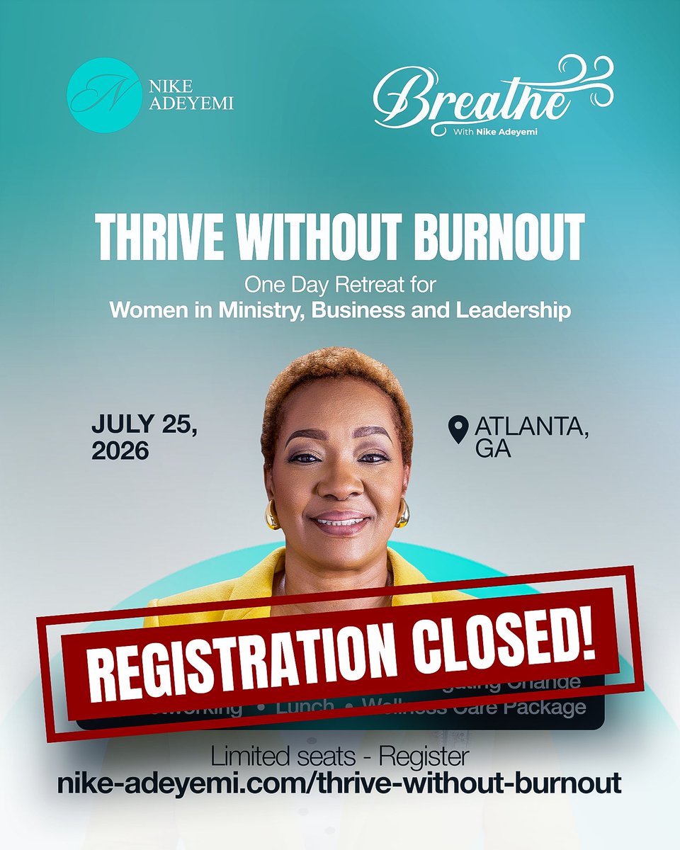 NikeAdeyemi's tweet photo. This Saturday will be epic for a cohort  of women who have registered for the 1 day retreat @Breathewithnike https://t.co/0lYnUtsCGz