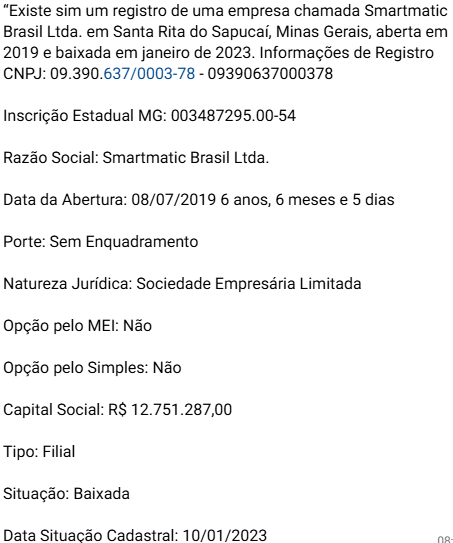 ArleteCaetum's tweet photo. Santa Rita do Sapucaí, o famoso Vale da Eletrônica brasileiro! Ela foi aberta em julho de 2019 e adivinhem quando deram a baixa definitiva no sistema? No dia 10 de janeiro de 2023.
 Hugo Carvajal denunciou na Venezuela abre as portas no maior polo de desenvolvimento de chips, placas e componentes eletrônicos do Brasil em 2019, passa pelas eleições e some do mapa exatamente 48 horas depois da confusão de Brasília em 2023!
É por isso que o debate trazido pelo Flávio Bolsonaro ontem para as embaixadas não pode sofrer a mordaça que tentam impor aqui dentro. O cidadão inteligente olha para esse CNPJ na tela, olha para as datas, olha para o polo de eletrônica e exige transparência total.