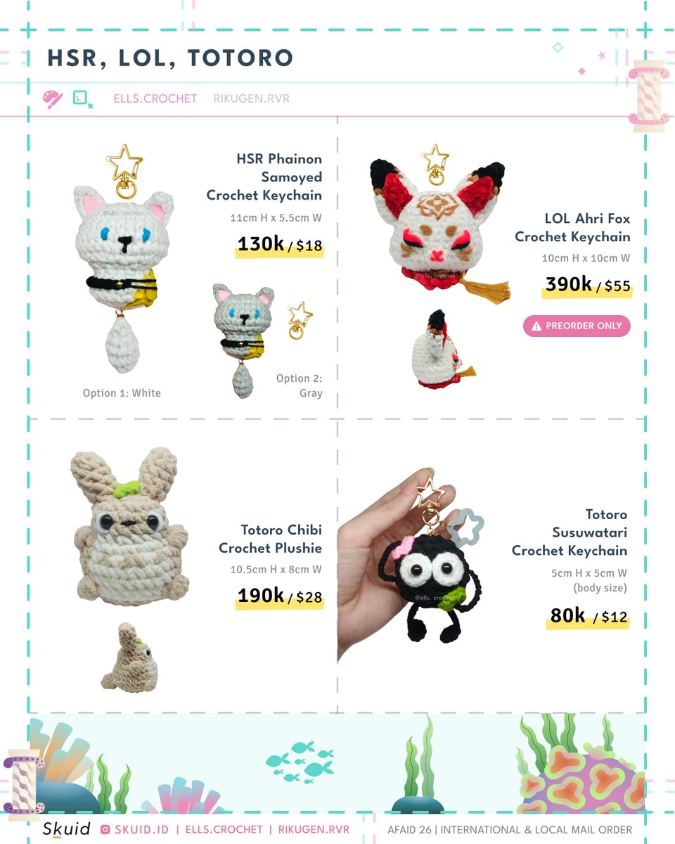 rikugen_'s tweet photo. [ RTs 🧡 appreciated! ] 
🥦 AFAID26 CATALOG 💥

💌 Mail order is OPENNN ⋆ 
📍 OTS, local &amp; international shipping
🗓 Local ~28th, intl ~31 July
✨ Fandom : WHA, MHA, JJK, Genshin, HSR, ZZZ
🛒 Link below

(1/2) ⬇️
#AFAID #AFAID2026 #WitchHatAtelier #MyHeroAcademia #Genshin #ZZZ https://t.co/UahTmjRysB