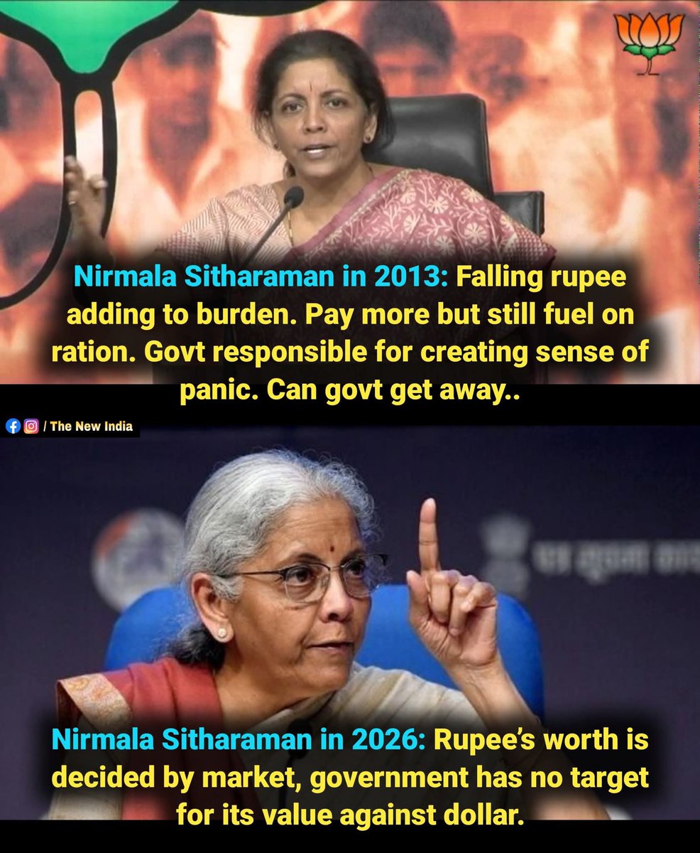 ScCardoz's tweet photo. 2013 govt responsible 
2026 market responsible 
Irony today is that there are lakhs of people who will believe her today 🤣☝️🤘 https://t.co/orK8b5LhQq