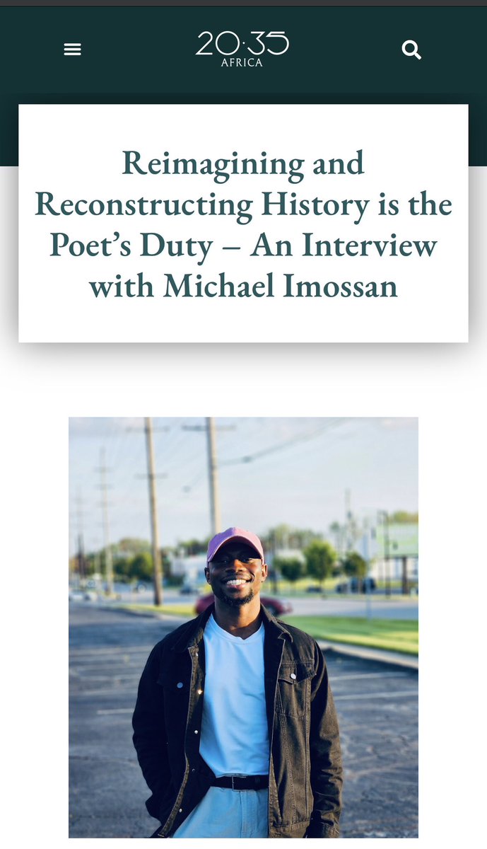 michael_imossan's tweet photo. In conversation with Isaiah Adepoju on 20.35 Africa, we went behind the scenes of my chapbook, The Smell of Absence (Akashic Books, 2025) and my full-length collection, All That Refuses to Die (University of Nebraska Press, 2026).

You can read the full interview here👇🏾 https://t.co/LBlcBeOQXu