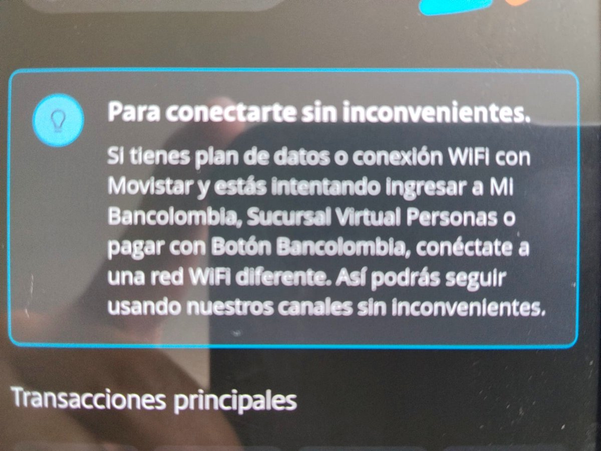 Conspicuo7's tweet photo. O sea, ¿es en serio, @Bancolombia ?

¿No puedo tener @Movistar_Team para ver mis cuentas? 

Plataforma para mala, siempre. https://t.co/ylHN4j7lYR