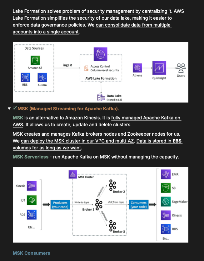 AyamKattel's tweet photo. Day 52 of #60DaysOfLearning2026!
Data & ML
• Lake Formation: Build secure data lakes.
• MSK: Managed Apache Kafka.
• Managed Grafana: Dashboards & monitoring.
• AI Services: Rekognition, Transcribe, Polly & Translate.
@lftechnology #LSPPDay52 https://t.co/B3BUsF6Poi