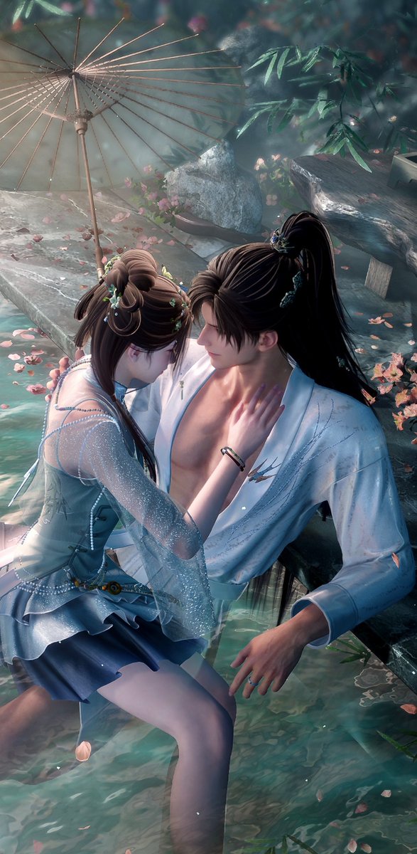 PhuongloveZayne's tweet photo. Wangye Lishen and his beloved Wangfei in the hot spring~

This bathrobe and Wangye hairstyle made these looks like the intense scenes from a historical drama *cough*
#Zayne #LoveandDeepspace #黎深 #恋与深空 https://t.co/c5eG8H0dcT