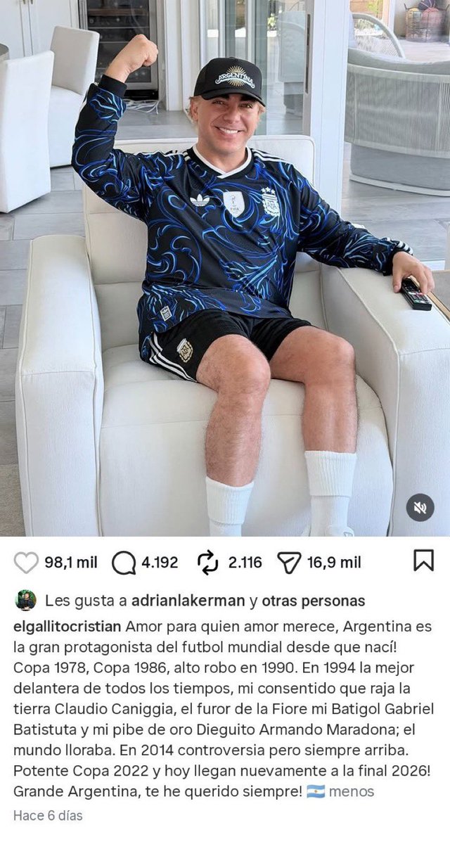 Gianferreyra_'s tweet photo. Cristian Castro? Autorizado DE POR VIDA para entrar a la GRAN NACIÓN ARGENTINA

TIPAZO TOTAL https://t.co/AZvSWZBN20
